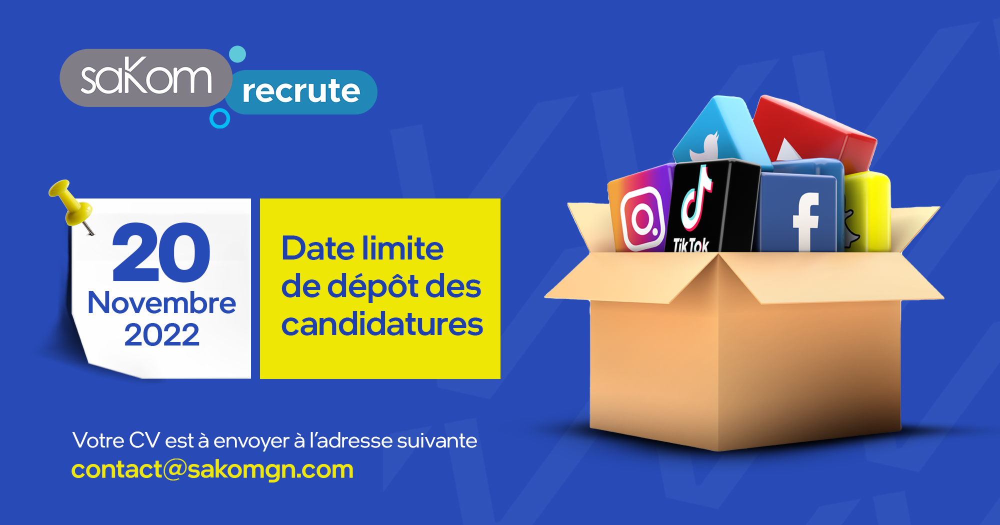 SAKOM recrute un Gestionnaire médias sociaux